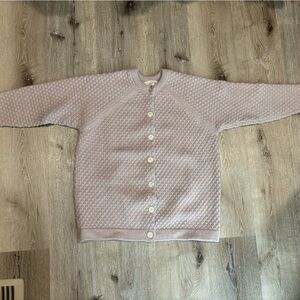 Women's Glenayr Kitten vintage Textured Button-Up Sweater - light pink